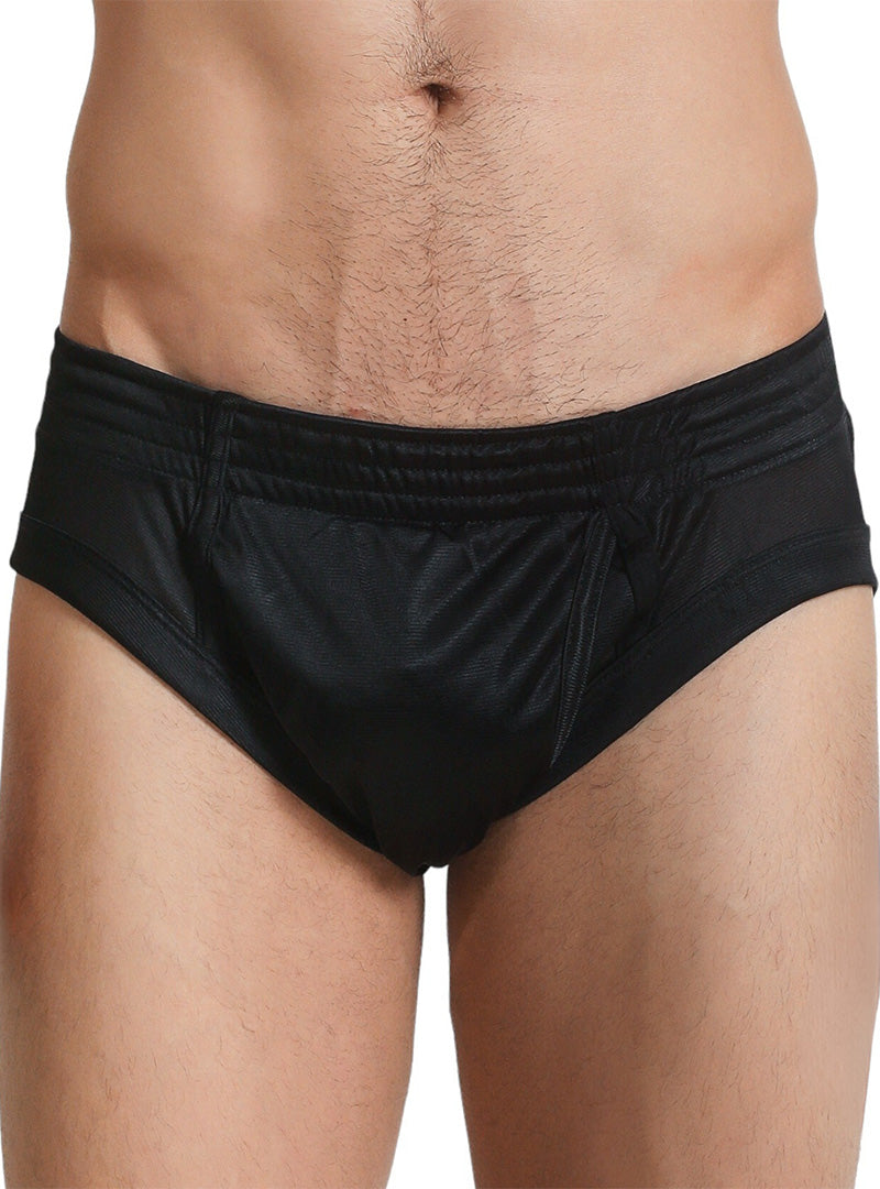 Nylon Tricot Brief- Left Side Fly