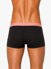 Black Athletic Contrast Trunk, Men's Daily Essential Trunk Back