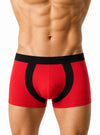 Red Athletic Contrast Trunk, Men's Daily Essential Trunk Front