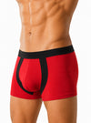 Red Athletic Contrast Trunk, Men's Daily Essential Trunk Side
