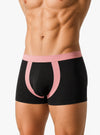 Black Athletic Contrast Trunk, Men's Daily Essential Trunk Side