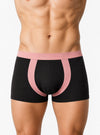 Black Athletic Contrast Trunk, Men's Daily Essential Trunk Front