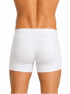 human wearing white Big Man's Cotton Boxer Brief, 100% Combed Cotton Underwear back
