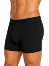Human wearing black Big Man's Cotton Boxer Brief, 100% Combed Cotton Underwear side view