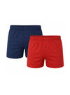 Navy & Red Big Man's Cotton Knit Boxer 2-Pack, 100% Combed Cotton Underwear