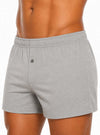 Man Wearing Gray  Big Man's Cotton Knit Boxer 2-Pack, 100% Combed Cotton Underwear 