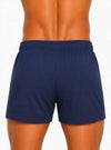 Man Wearing Navy Big Man's Cotton Knit Boxer 2-Pack, 100% Combed Cotton Underwear 