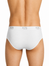 Man wearing Big & Tall Man's Cotton Brief White (2-pack), 100% Combed Cotton Back View