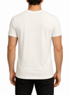 Man wearing Big & Tall Man's Cotton V-Neck T-shirt (2-pack), Combed Cotton Tees back view