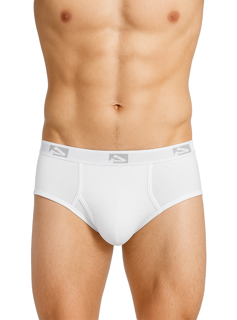 Big & Tall Man's Cotton Brief White