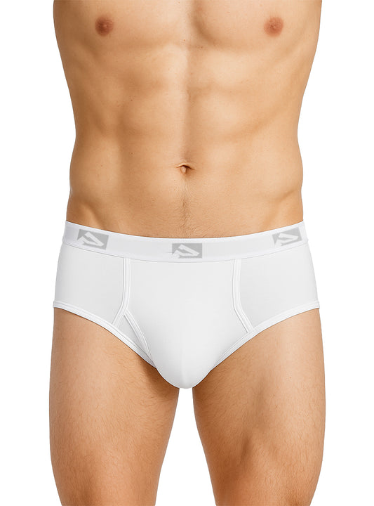 Big & Tall Man's Cotton Brief White