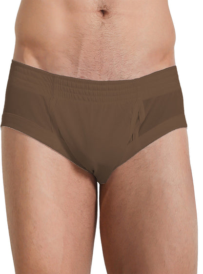Nylon Tricot Brief- Left Side Fly