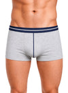 Gray Cotton Spandex Men's Boxer Brief Front