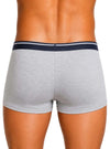 Gray Cotton Spandex Men's Boxer Brief Back