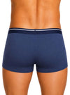 Navy Cotton Spandex Men's Boxer Brief Back
