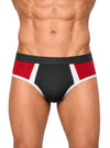 Red, Black Flex Brief, Men's Stretch Underwear Front