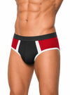 Red, Black Flex Brief, Men's Stretch Underwear Side