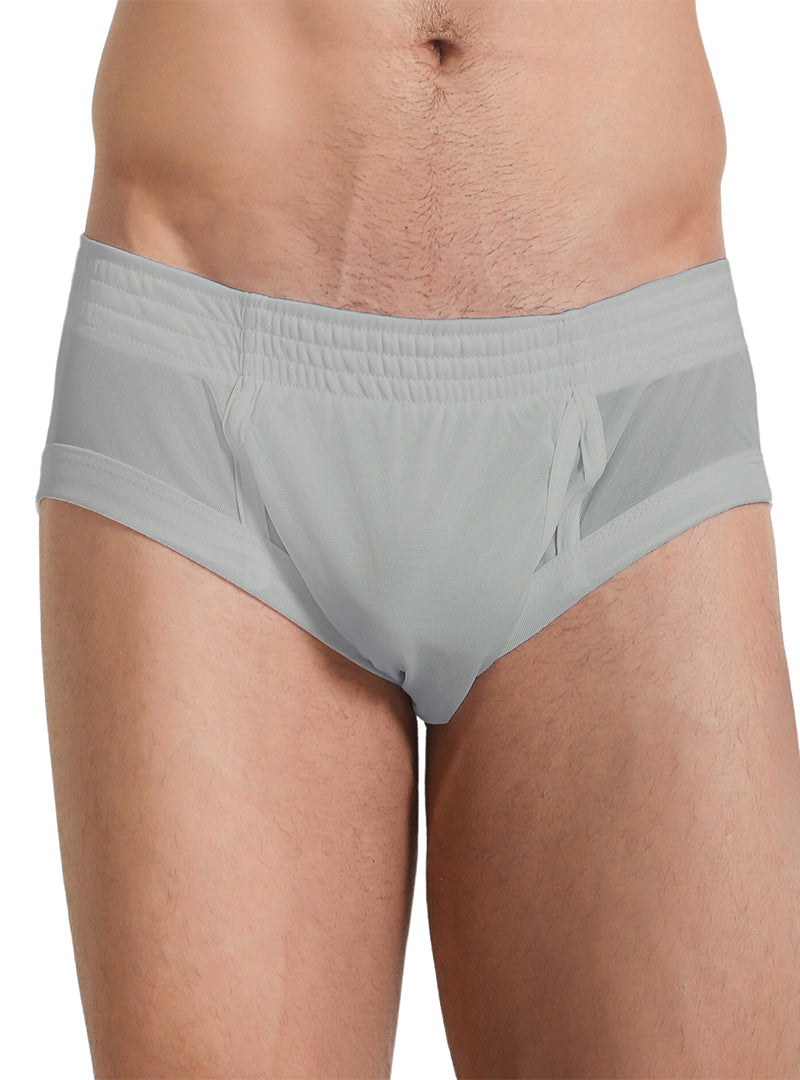 Nylon Tricot Brief- Left Side Fly