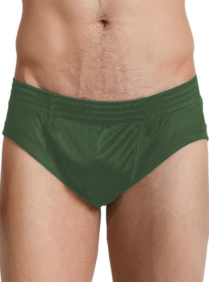 Nylon Tricot Brief- Left Side Fly