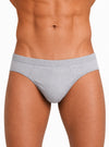 Gray High-Cut Brief, Men's Combed Cotton Underwear Front