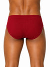 Burgundy High-Cut Brief, Men's Combed Cotton Underwear Back