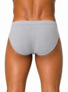 Gray High-Cut Brief, Men's Combed Cotton Underwear Back