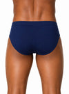 Navy High-Cut Brief, Men's Combed Cotton Underwear Back