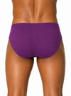 Purple High-Cut Brief, Men's Combed Cotton Underwear Back
