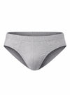 Gray High-Cut Brief, Men's Combed Cotton Underwear Front