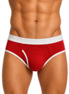 Red Jocky Brief, Fly Front Men's Brief Front