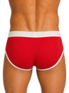 Red Jocky Brief, Fly Front Men's Brief Back