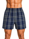 Man Wearing Player's Big Man's Plaid Boxer on White Background Front