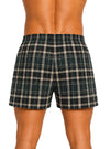 Man Wearing Player's Big Man's Plaid Boxer on White Background Back