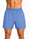 Man Wearing Player's Big Man's Plaid Boxer on White Background Front