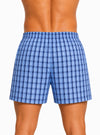Man Wearing Player's Big Man's Plaid Boxer on White Background Back