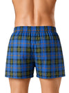 Man Wearing Player's Big Man's Plaid Boxer on White Background Back