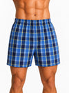 Man Wearing Player's Big Man's Plaid Boxer on White Background Front