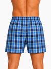 Man Wearing Player's Big Man's Plaid Boxer on White Background Back