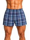Man Wearing Player's Big Man's Plaid Boxer on White Background Front