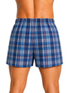 Man Wearing Player's Big Man's Plaid Boxer on White Background Back