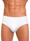 White Sports Brief, Men's Combed Cotton Underwear Front