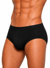 man wearing black Sports Brief, Men's Combed Cotton Underwear on a white background