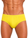 Yellow Sports Brief, Men's Combed Cotton Underwear Front