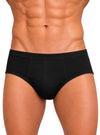 Black Sports Brief, Men's Combed Cotton Underwear Front