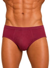 Burgundy Sports Brief, Men's Combed Cotton Underwear Front