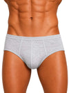 Grey Sports Brief, Men's Combed Cotton Underwear Front