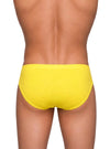 Yellow Sports Brief, Men's Combed Cotton Underwear Back