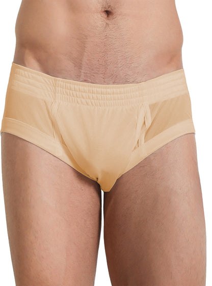 Nylon Tricot Brief- Left Side Fly