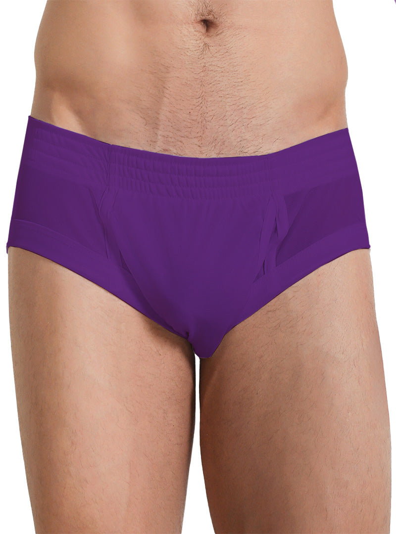 Nylon Tricot Brief- Left Side Fly